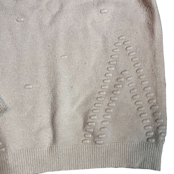 Nanette Lepore Womens Crew Neck Sweater Pull On Knit Off-White Medium - Picture 2 of 7